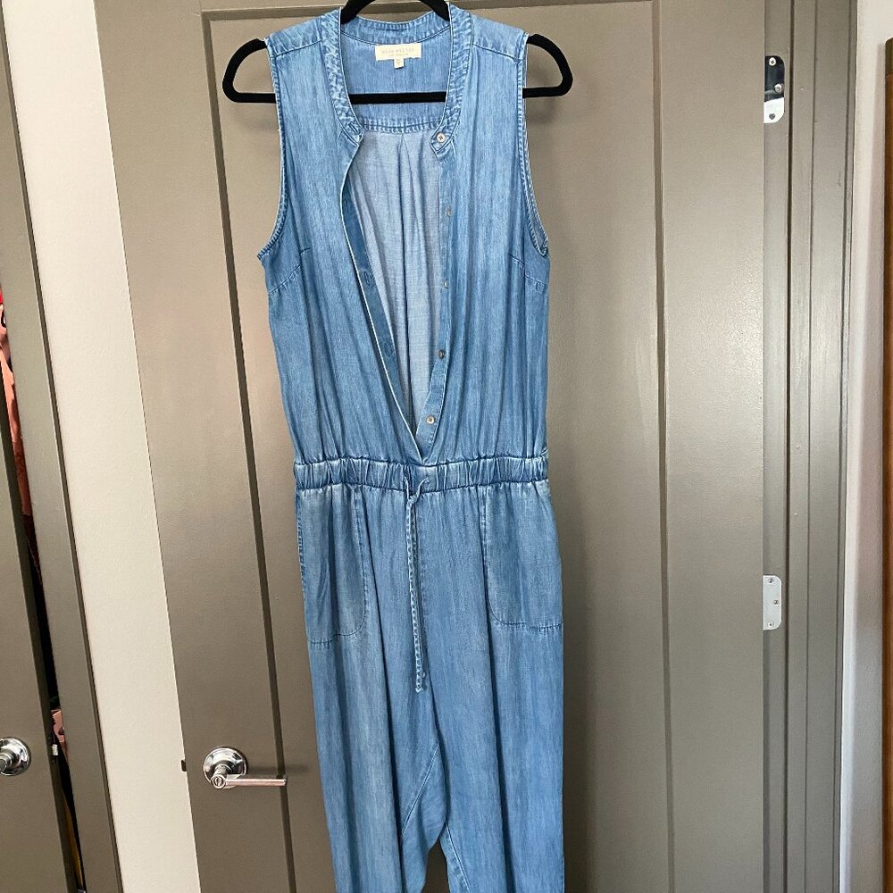 Side Stitch Sleeveless Jumpsuit with Tie Waist Wintertide Small